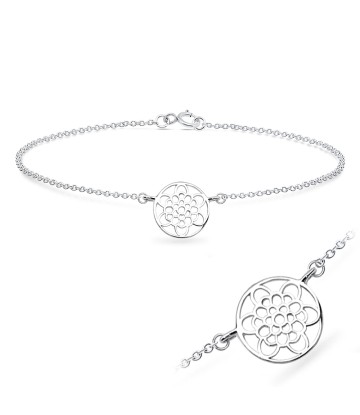 Flower Silver Bracelet BRS-615